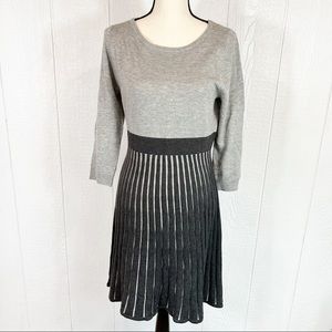 Calvin Kline Gray And Black Long Sleeve Sweater Dress Size Medium